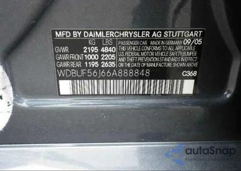 2006 Mercedes-Benz E350 z USA, uszkodzony, nr VIN WDBUF56J66A888848